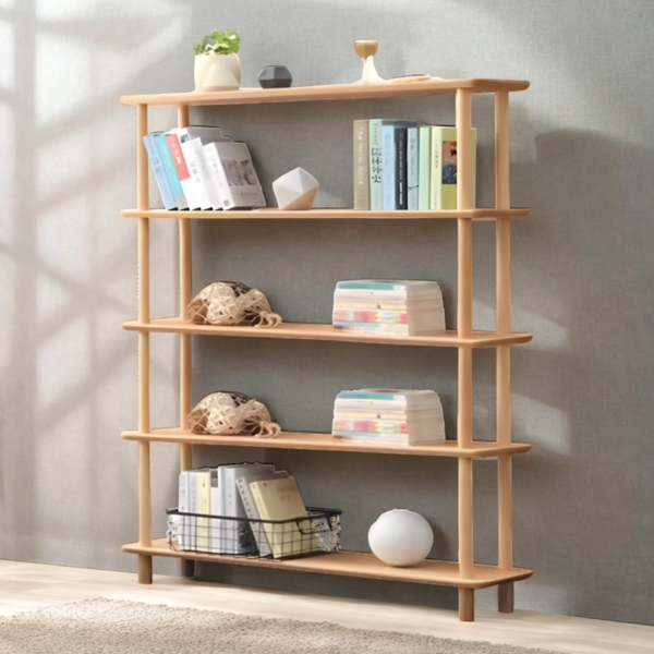 Beech Haven Minimalist Multi-Tier Bookshelf