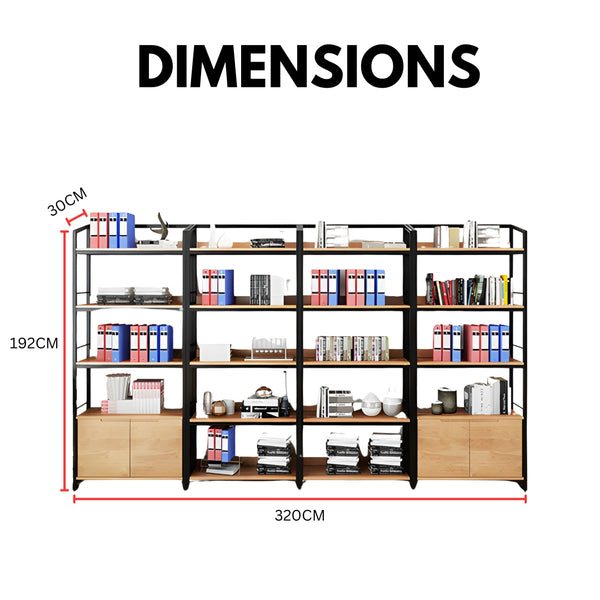 Urban Elegance Pine & Metal Bookshelf