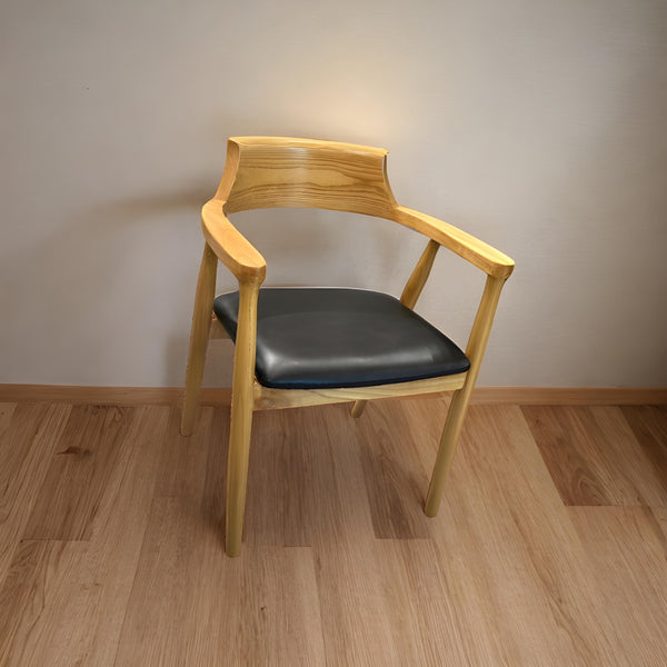 VintageVibe Natural Wood Armchair