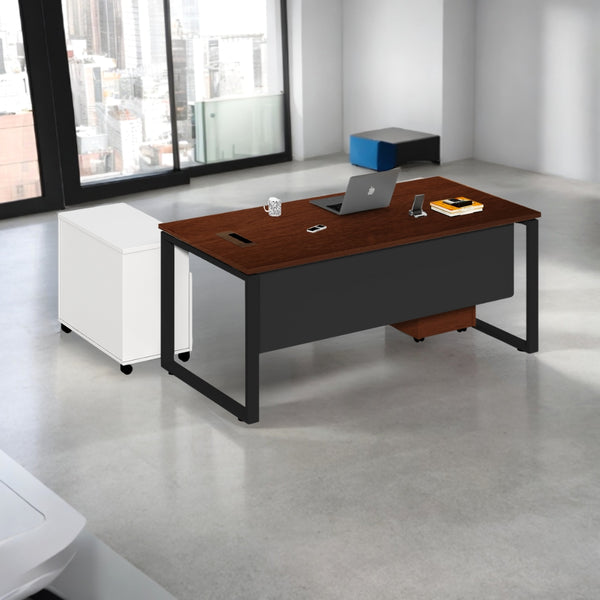 Contemporary Office Table with Side Cabinet