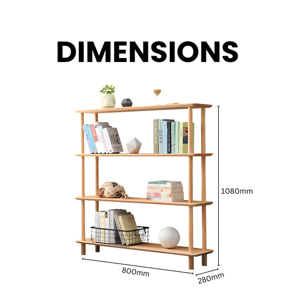 Beech Haven Minimalist Multi-Tier Bookshelf