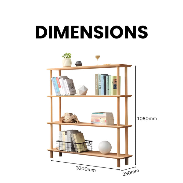 Beech Haven Minimalist Multi-Tier Bookshelf