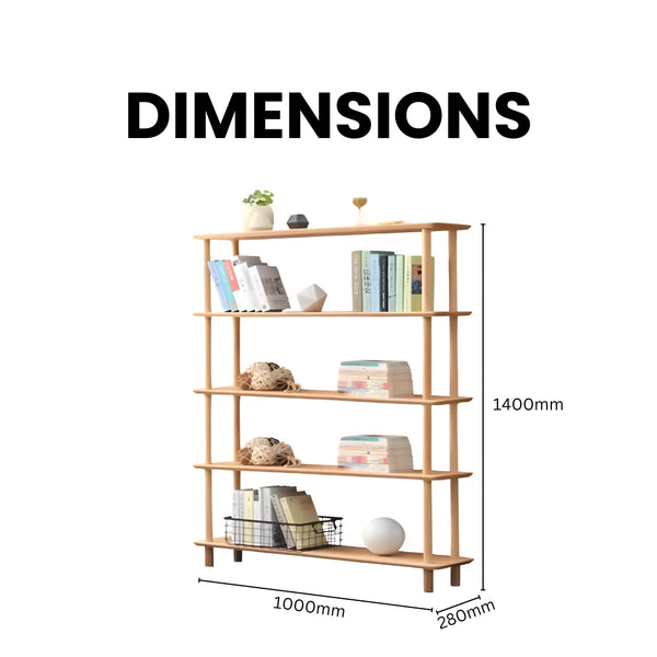 Beech Haven Minimalist Multi-Tier Bookshelf