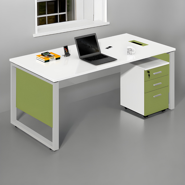 Sleek Study Table with Drawer Pedestal