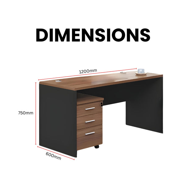 Home Office Study Table with Mobile Pedestal