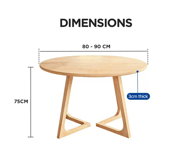 UrbanCafe Wooden Round Table