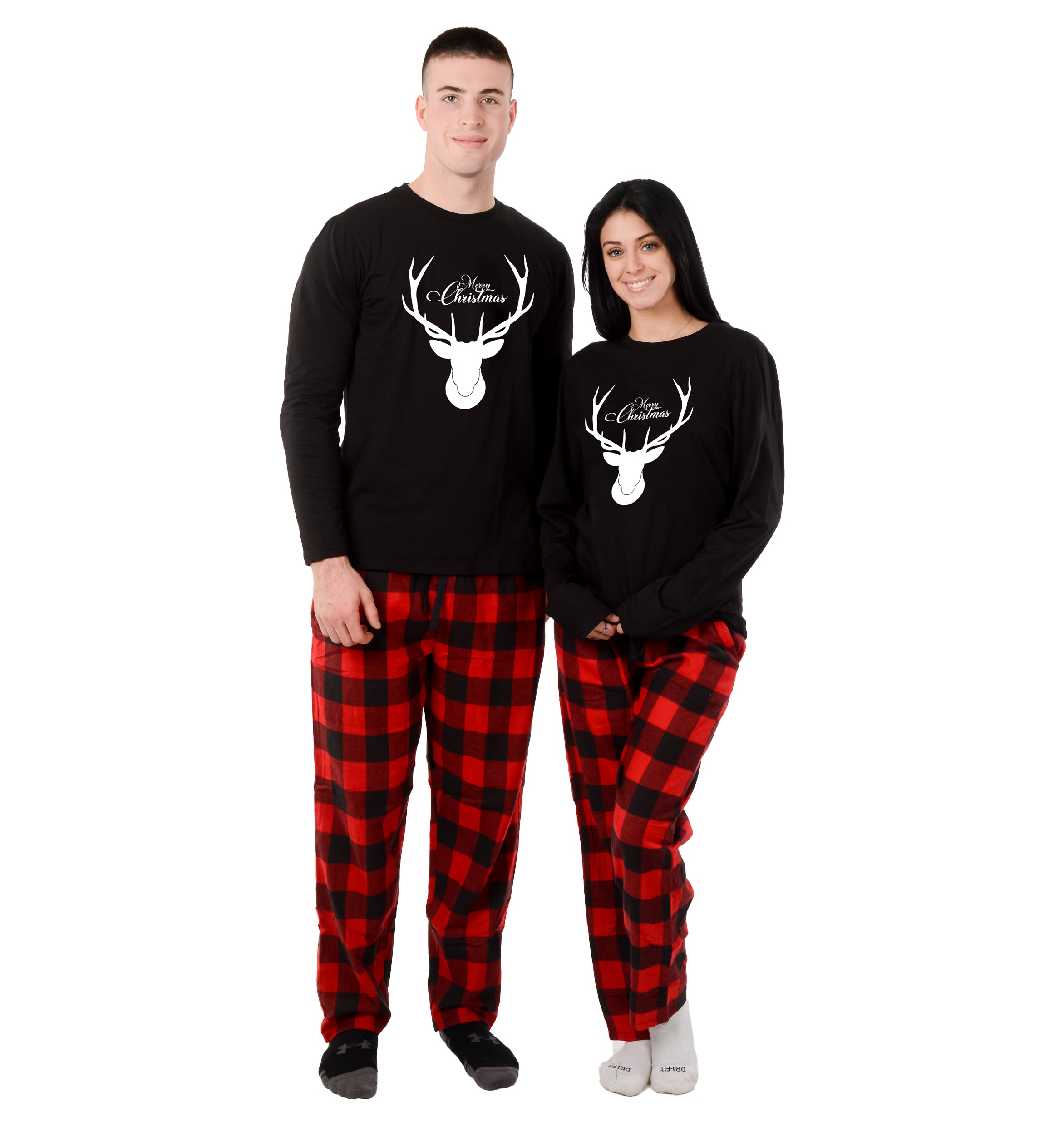 Christmas Family Matching Lapel Collar Pajama Sets for men women unise