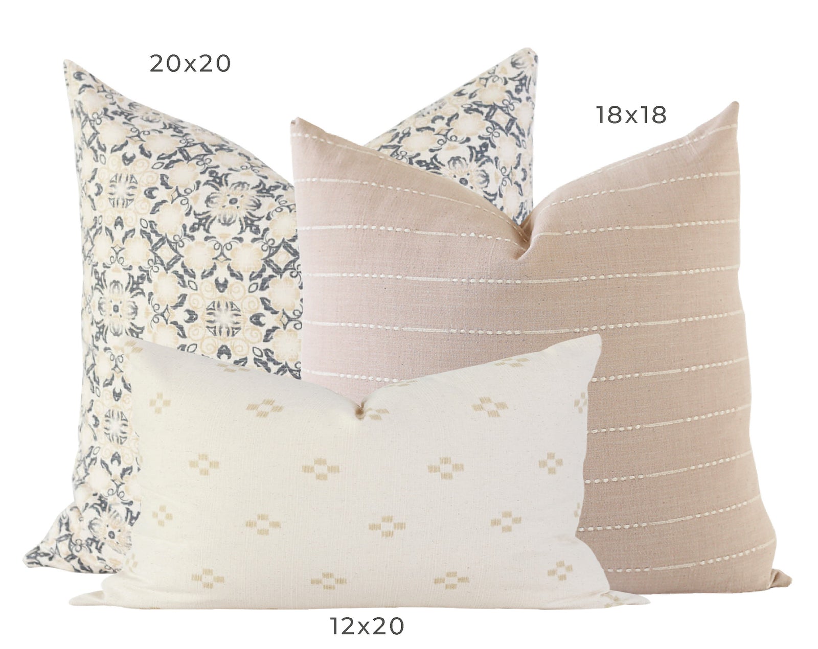 Couch Pillows Set, Pillow Combination, Throw Pillows Set, Pillow Combo Set,  Beige Throw Pillows, Floral Pillow Covers, Lumbar Pillows - Laurel and Blush