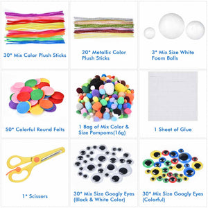 295pcs Chenille Stems Plush Stick Art Crafts Pompoms Pipe Cleaners DIY Children Toys Doll Kids Handicraft Material