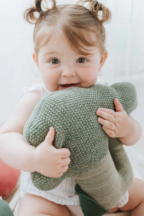 Brucy The Broccoli Knitted Cushion by Lorena Canals