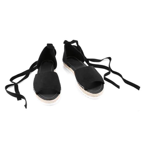 black lace up espadrilles flats