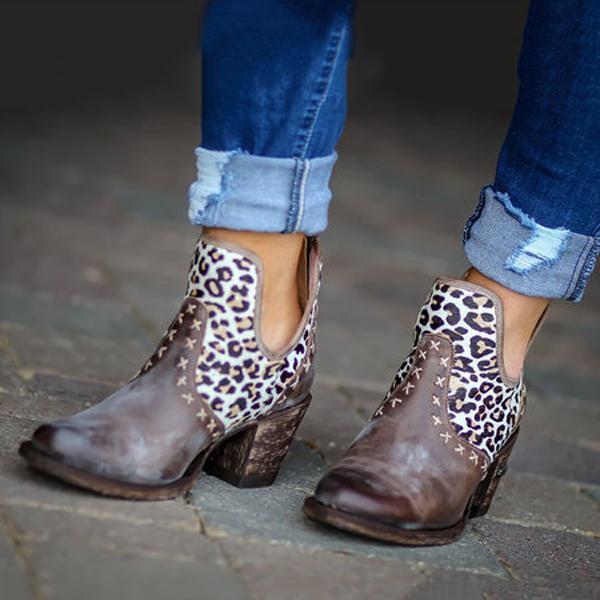 leopard ankle booties