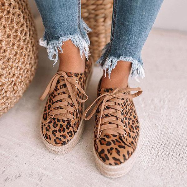 Variedshoes Leopard Espadrille Sneakers