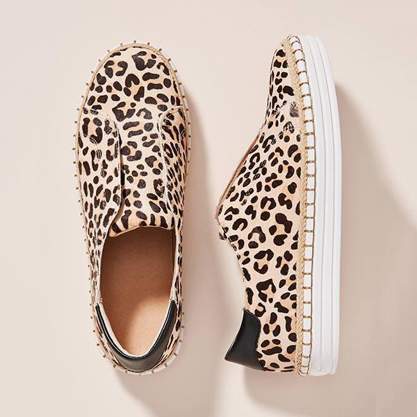leopard sneakers slip on