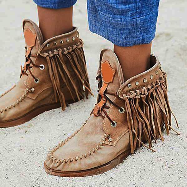 boots with tassels women's