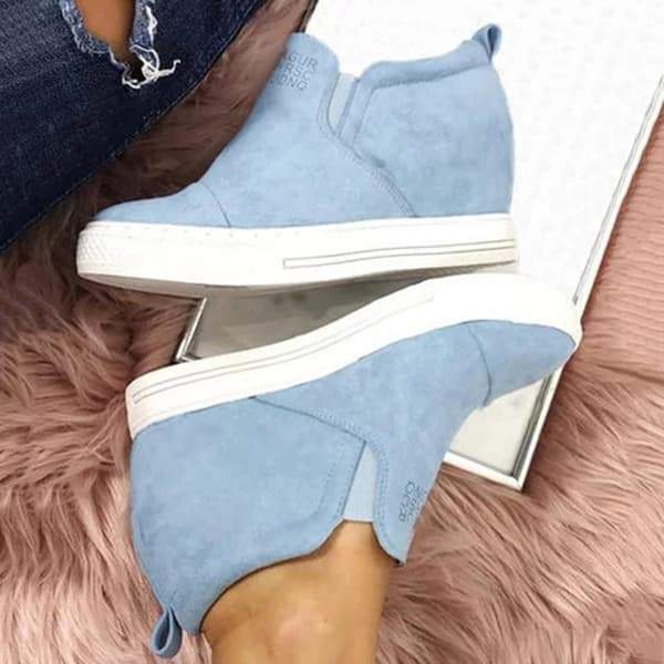 Variedshoes Letter Slip On Wedge Sneakers