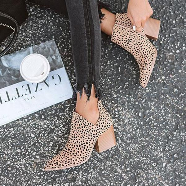 pointed toe leopard booties