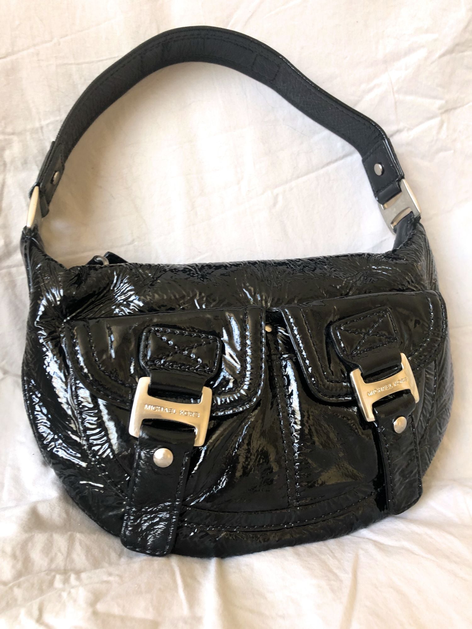MICHAEL Michael Kors Ranger Black Patent Leather Bag – FABULUX