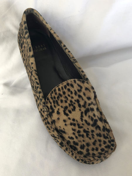 Stuart Weitzman Size 6.5 Suede Leopard Loafers