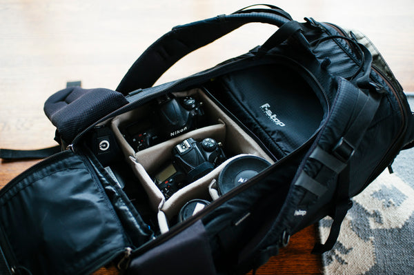 backpack with camera gear