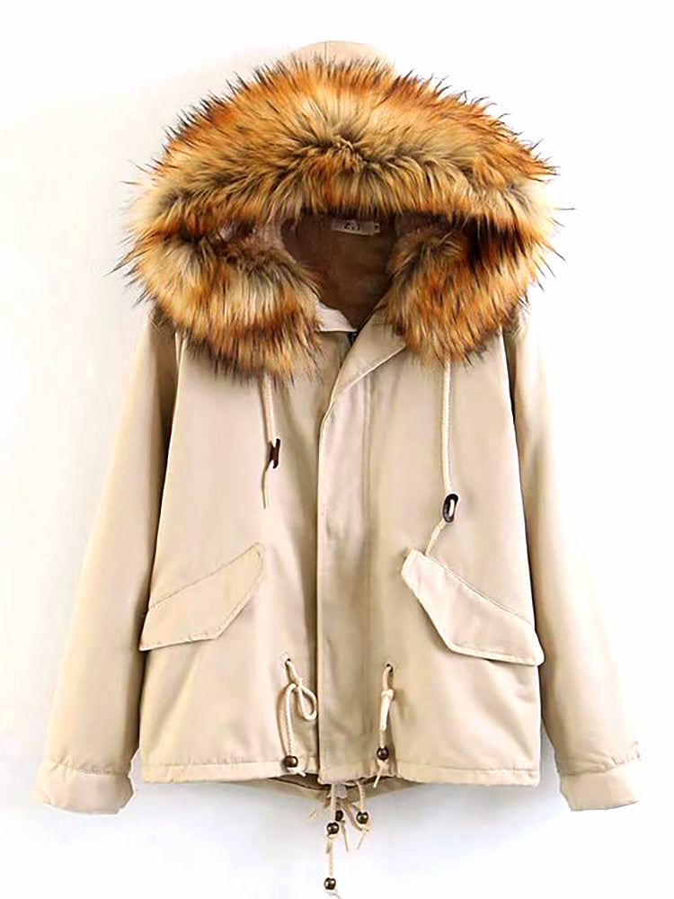 parka jacket with big fur hood