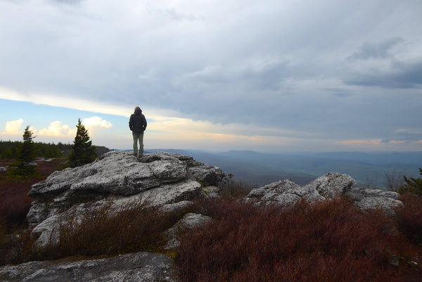 Bear Rocks Monongahela National Forest hiking overlanding sunset West Virginia WV