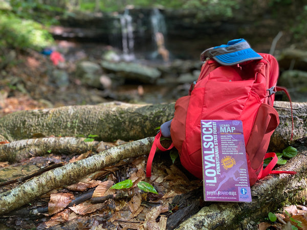 Loyalsock Trail hiking map waterfall PA Wilds backpacking