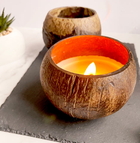 Handmade Soy Coconut Shell Candle | Toasted Coconut | Clean U Skincare