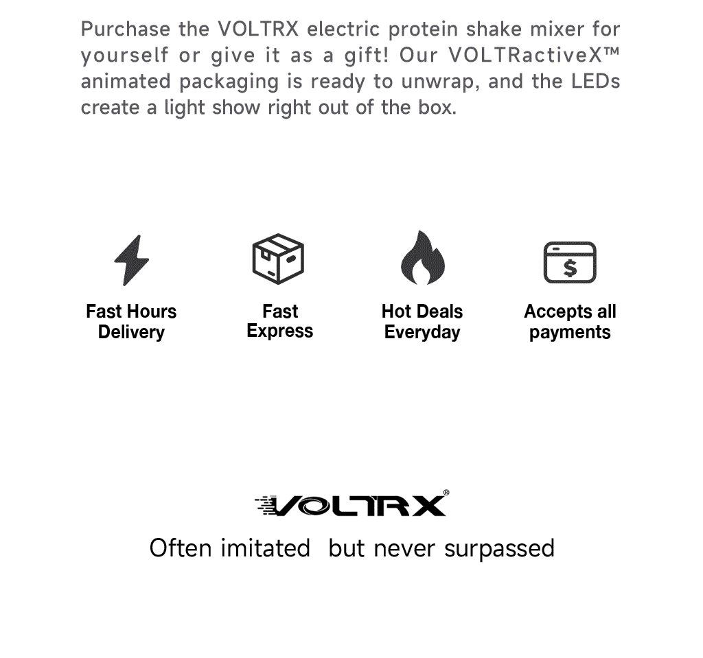 VOLTRX Vortex Electric Protein Shaker Bottle (White) - Voltrx®