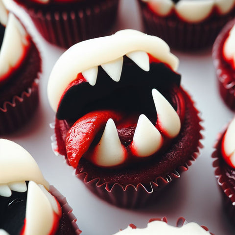 Cannabis Cupcakes decorated like Vampires