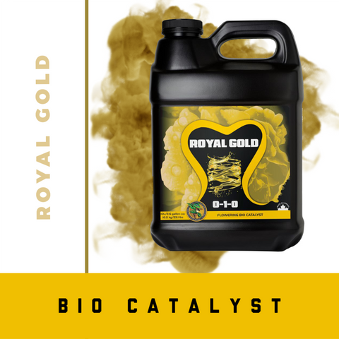 Container of Future Harvest Royal Gold with a caption below it that says 'Bio Catalyst'