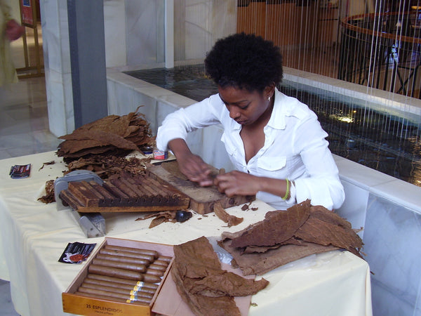 woman making cigars