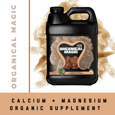 Container of Future Harvest Organical Magic with a caption below it that says 'Organic Supplement'