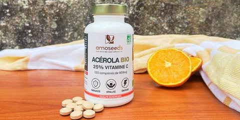 comprimes acerola bio 25% vitamine c amoseeds specialiste des super aliments bio