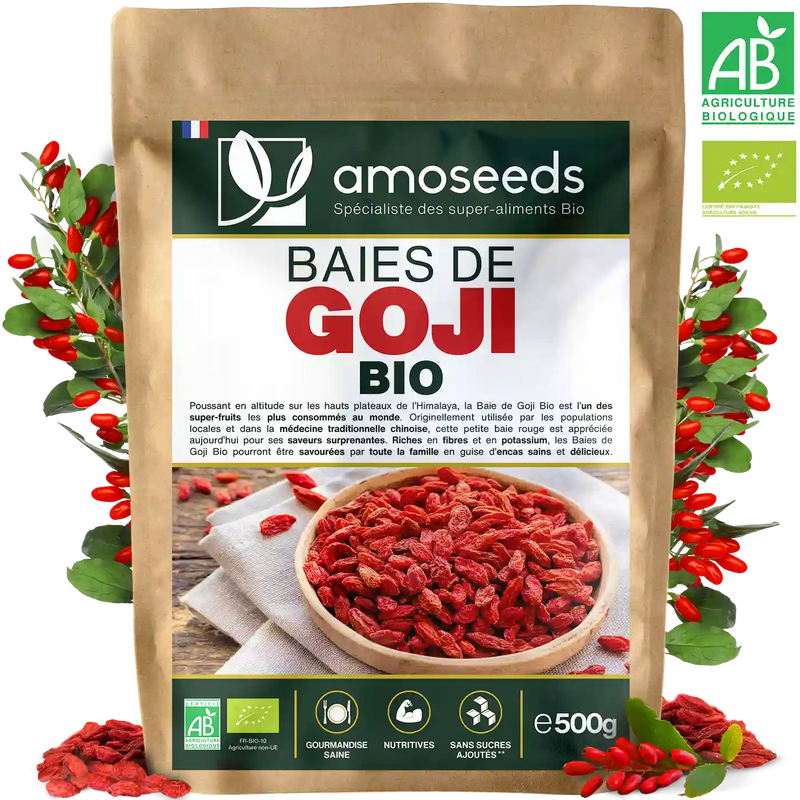 Cranberries Entières Bio 500g - AMOSEEDS 