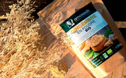 Gingembre en poudre bio amoseeds specialiste des super aliments bio