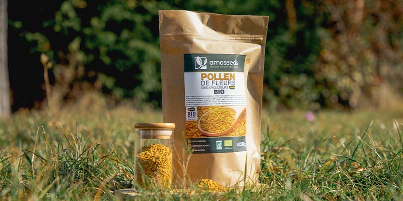 Pollen de fleurs bio amoseeds specialiste des super aiments bio