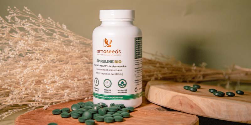 Spiruline Bio comprimes amoseeds specialiste des super aliments Bio