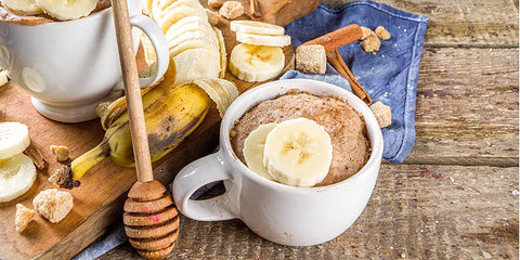recette mug cake banane graines lin brun amoseeds specialiste des super aliments Bio