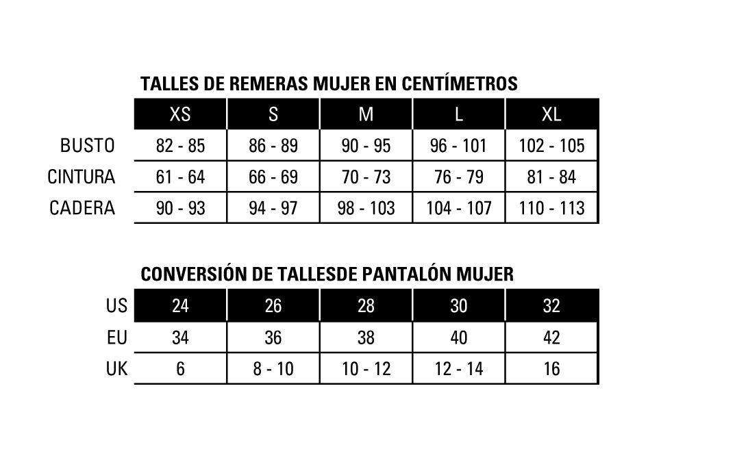 Tabla de Talles – CAT LIFESTYLE