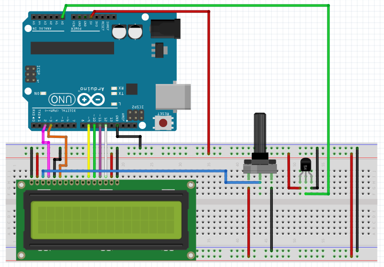 Sastre Quizás salto Empezando con Arduino - 4B: LCD + Sensor de Temperatura— Techmake Solutions