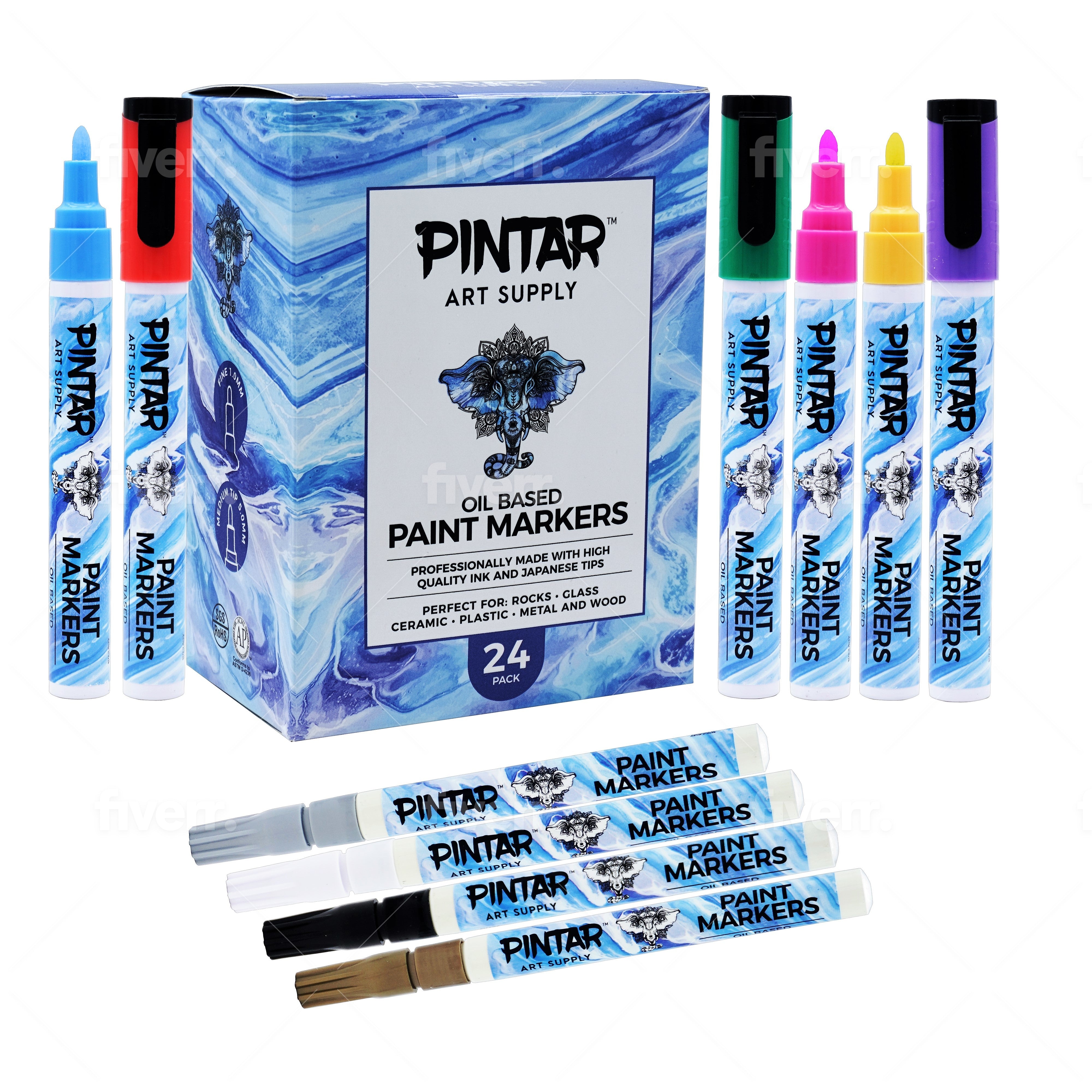 Pintar Art Supply Earth Tone Paint Pens 5.0mm 20 Pack Marker Set With  Medium Tip