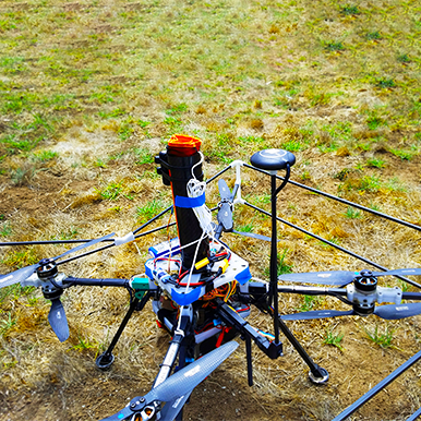 Drone equipped with Fruity Chute