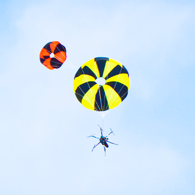 Drone equipped with Fruity Chutes and Skycat