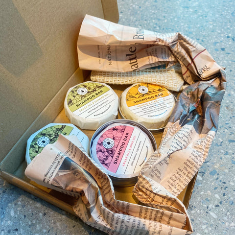 Greenfrog Botanic Shampoo Bars order in eco friendly packaging box 
