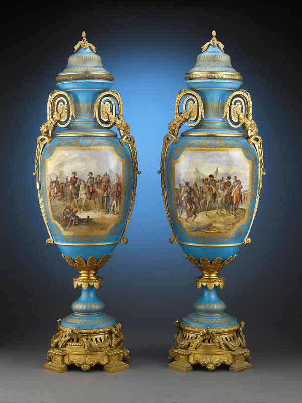 These massive Sèvres Palace urns stand over five feet tall and are extremely rare due to their size and expense to produce