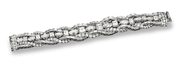 French Diamond Bracelet. Circa 1955. M.S. Rau.
