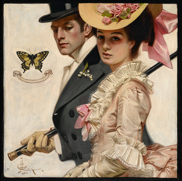 Easter Couple by J.C. Leyendecker, Saturday Evening Post cover, April 7, 1906, M.S. Rau.