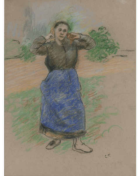 Paysanne nouant son foulard by Camille Pissarro, circa 1882