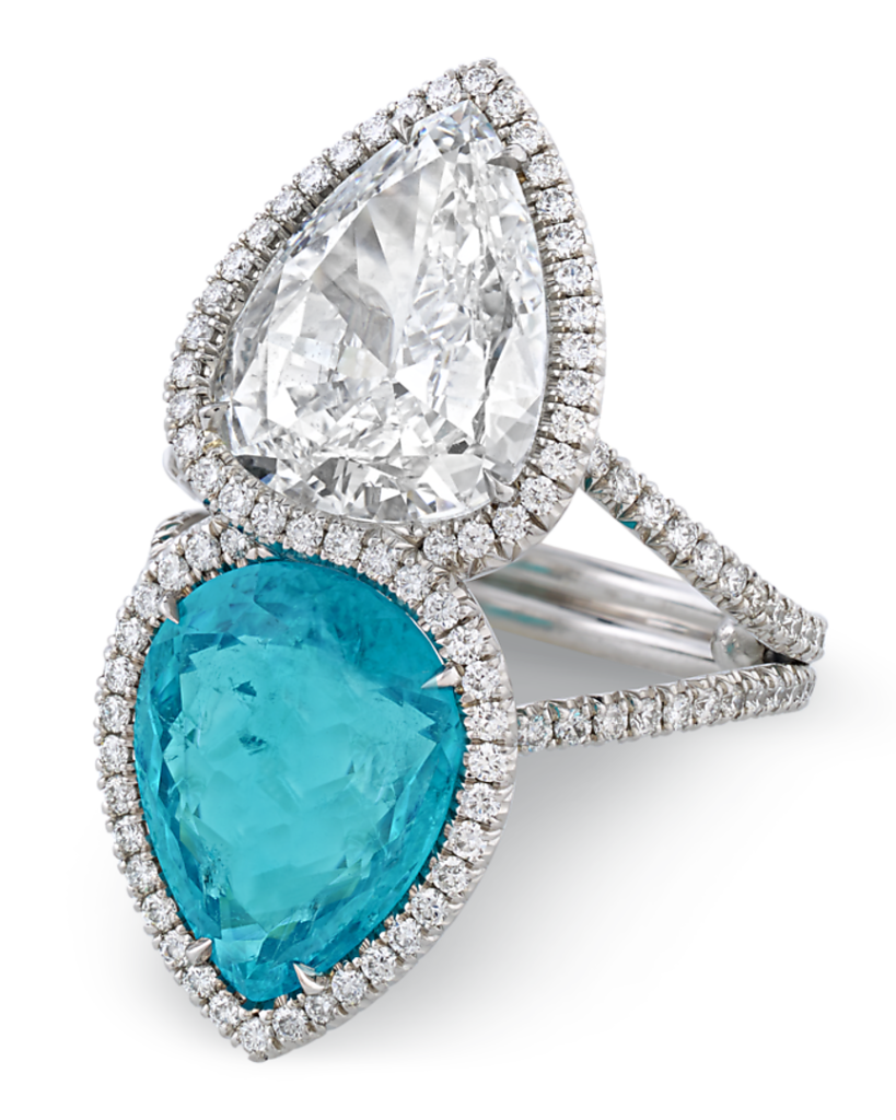 Paraiba Tourmaline and Diamond Ring